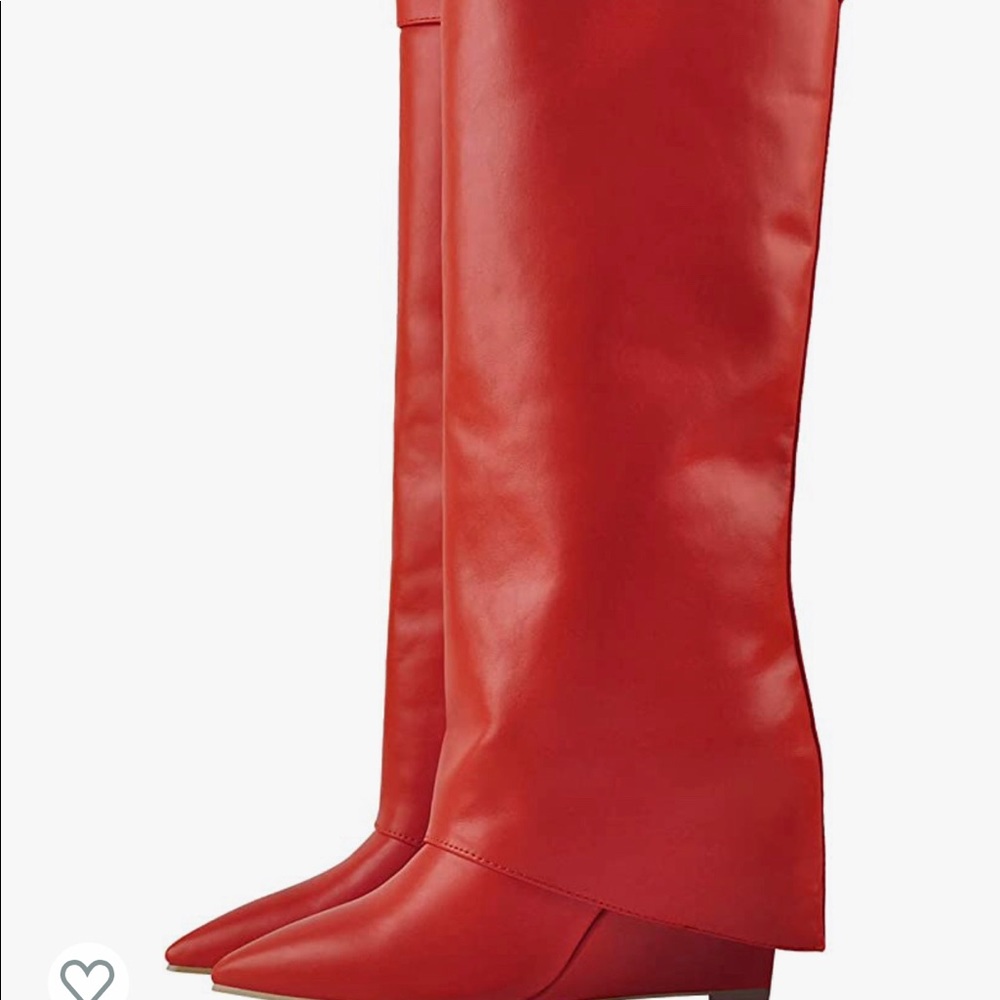 Pull On Knee High Pointed Close Toe Wedge Heel Boots brand new never worn.NWbox